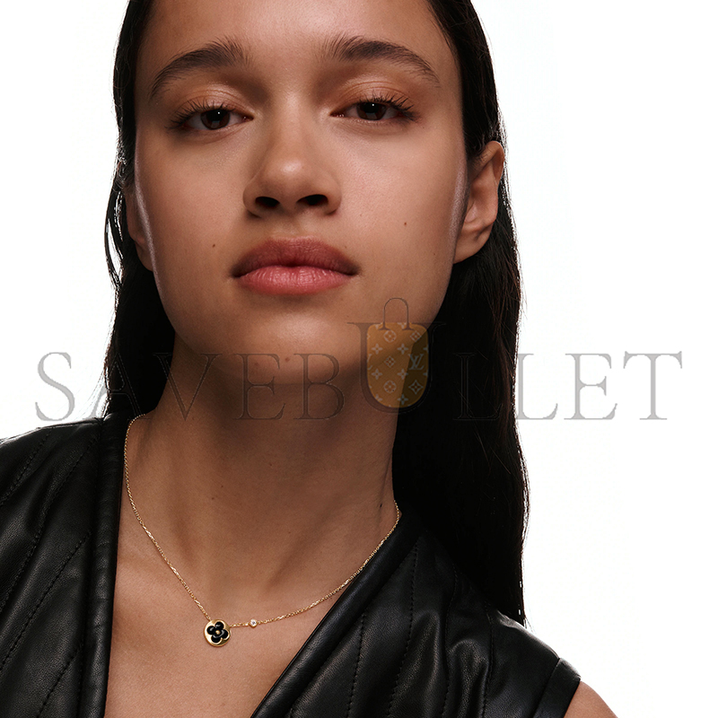 LOUIS VUITTON COLOR BLOSSOM BB SUN PENDANT, YELLOWGOLD, ONYX AND DIAMOND Q03790